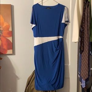 Blue and white dress